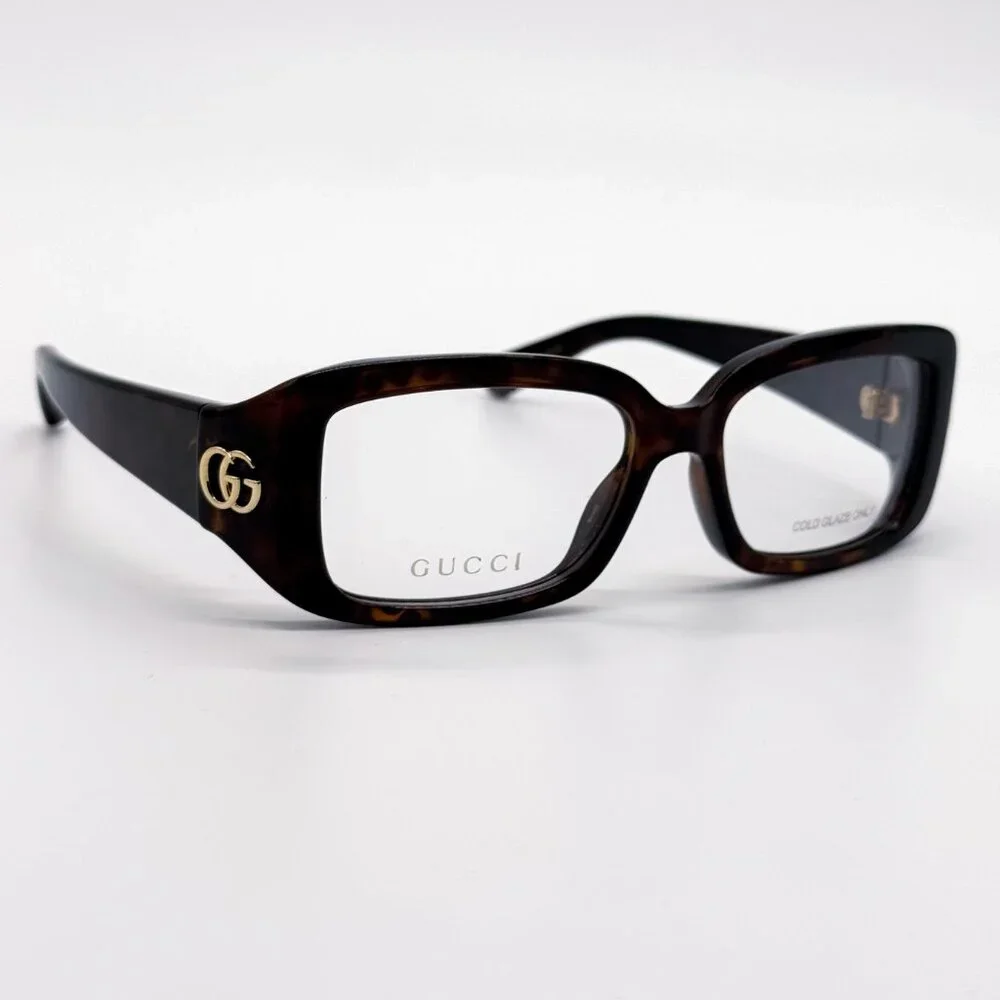 NEW GUCCI GG1406O OO2 EYEGLASSES WOMEN HAVANA RECTANGULAR EYEWEAR GUCCI